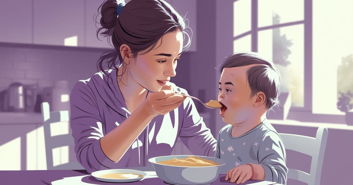 Ilustración: Cómo motivar a un niño con síndrome de Down a comer sólidos sin pelear cada comida